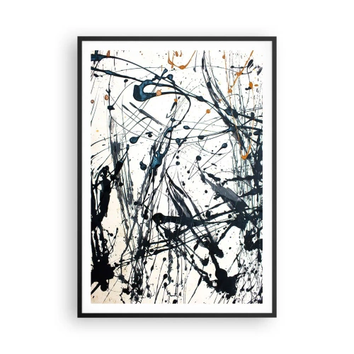 Affiche dans un cadre noir - Poster - Abstraction expressionniste - 70x100 cm