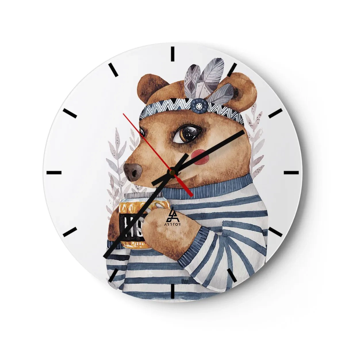 Horloge murale - Pendule murale - Un nounours trop mignon - 40x40 cm