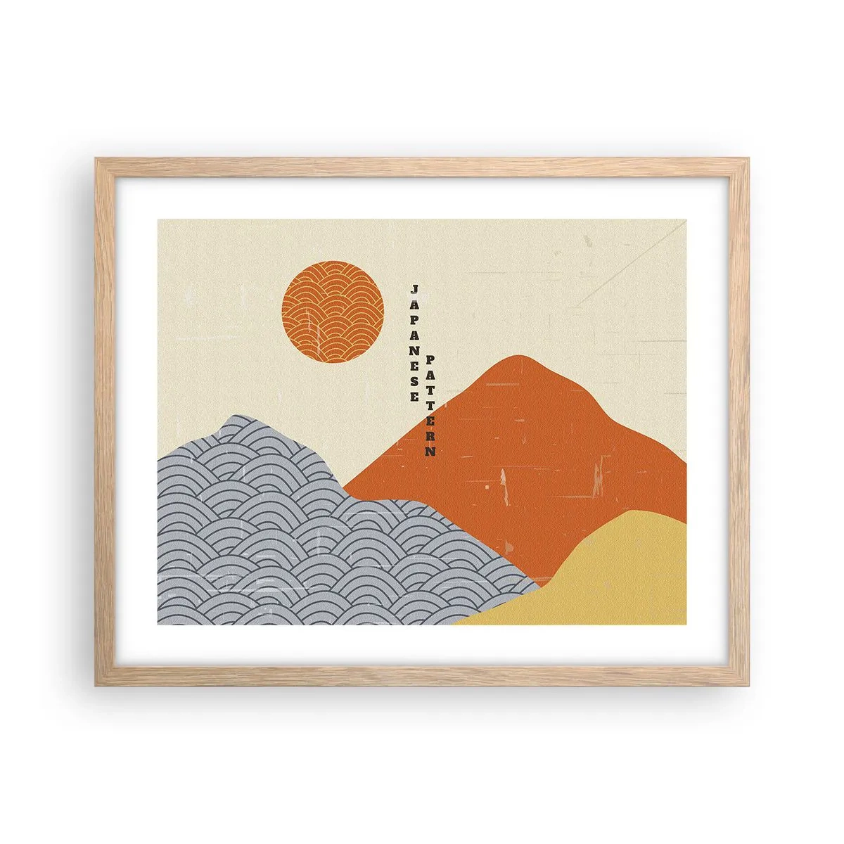 Affiche dans un chêne clair - Poster - Dans l'esprit japonais - 50x40 cm