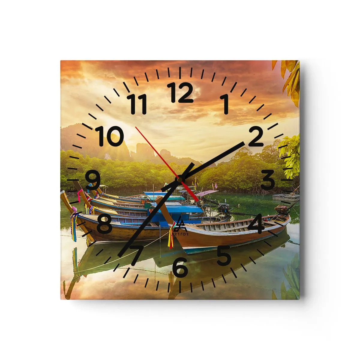 Horloge murale - Pendule murale - Avant une journée chargée - 30x30 cm