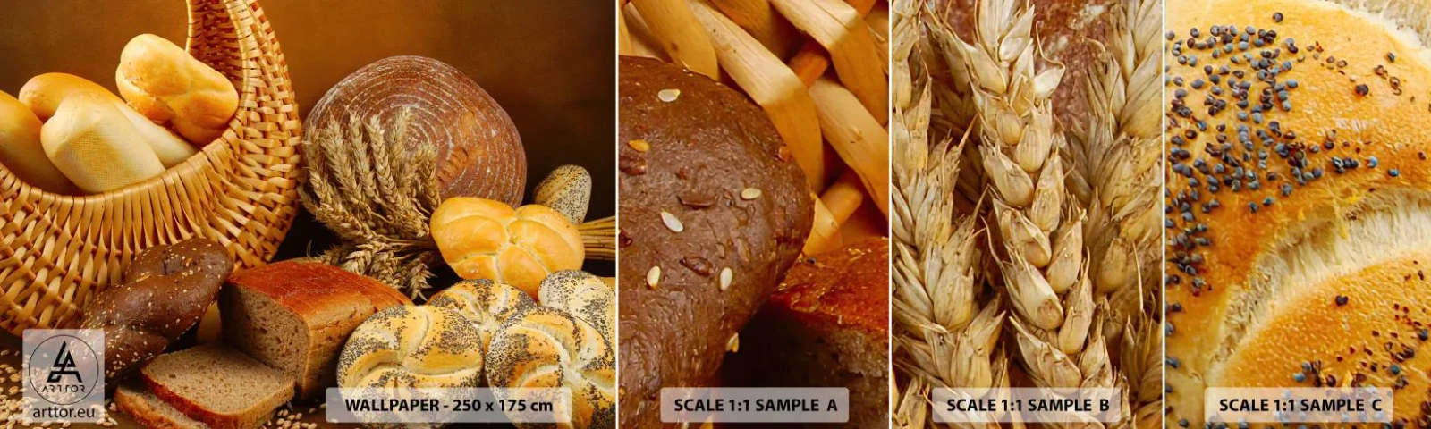 Échantillon De Papier Peint Standard Eco - On s'en est encore sorti - La gastronomie, Pain, Pain - 100x30 cm