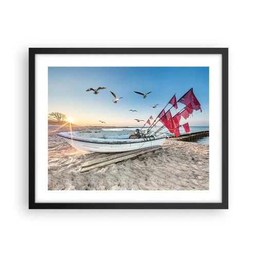 Affiche dans un cadre noir - Poster - Repos mérité - 50x40 cm