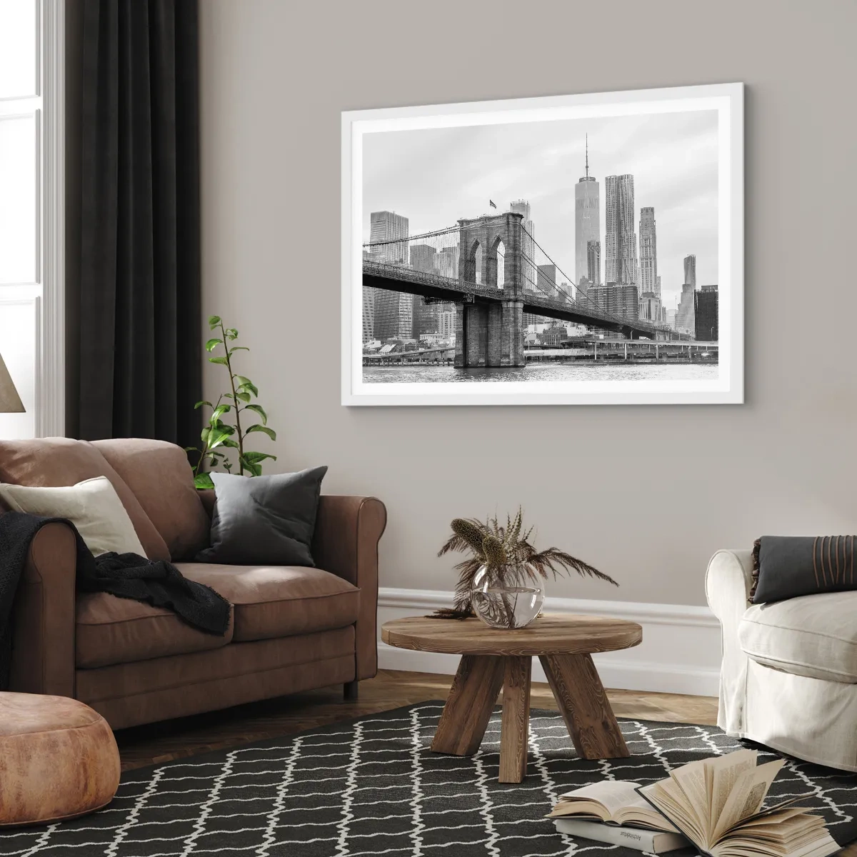 Affiche dans un cadre blanc - Poster - Climat New-Yorkais - 91x61 cm