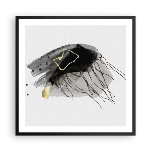 Affiche dans un cadre noir - Poster - En noir et en or - 60x60 cm