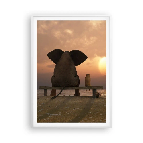 Affiche dans un cadre blanc - Poster - C'est bon de garder le silence ensemble - 70x100 cm