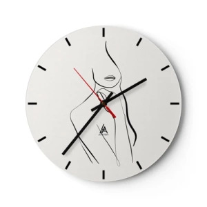 Horloge murale - Pendule murale - Des vagues dans des tons beiges et marron créant une structure géométrique - 30x30cm - Vague de mélancolie - Décoration murale moderne pour le salon, la cuisine et la chambre ARTTOR