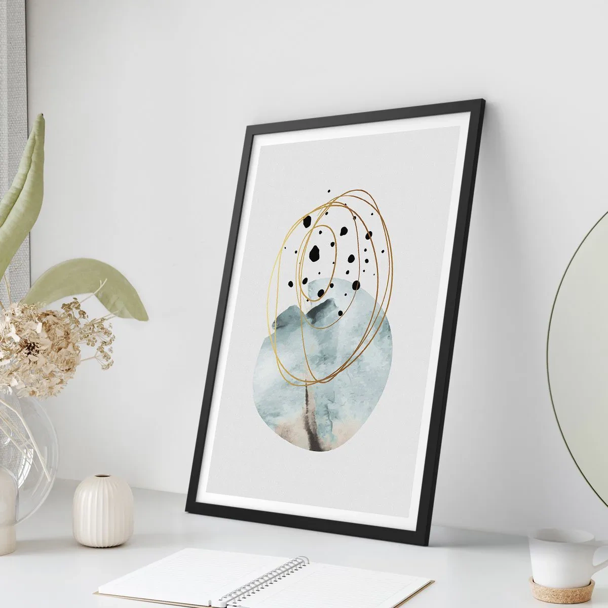 Affiche dans un cadre noir - Poster - Emmêlement de l'espace - 61x91 cm