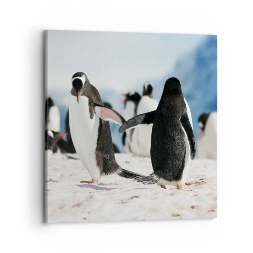 Impression sur toile - Image sur toile - Danser dans la neige - 70x70 cm