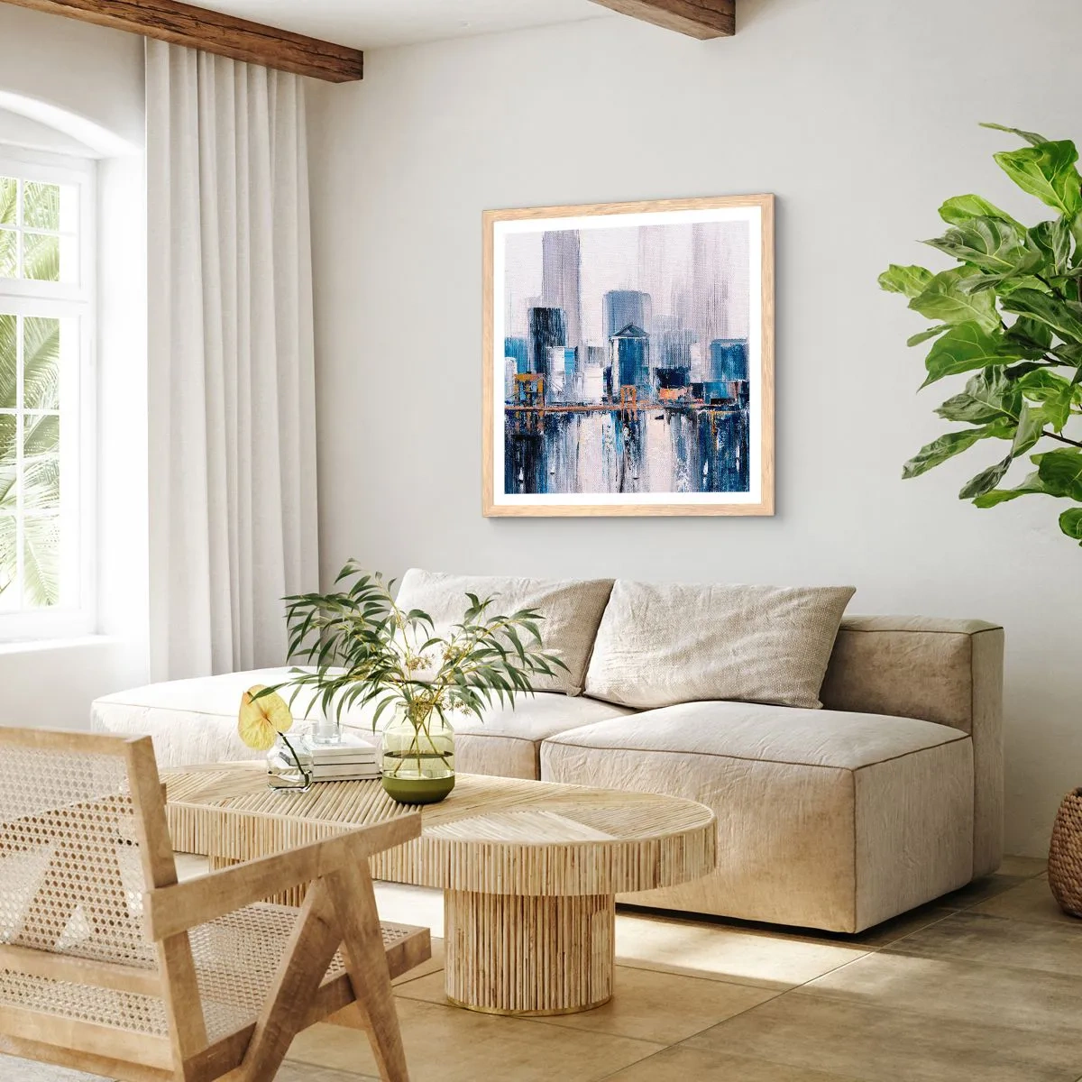 Affiche dans un chêne clair - Poster - Impression new-yorkaise - 30x30 cm