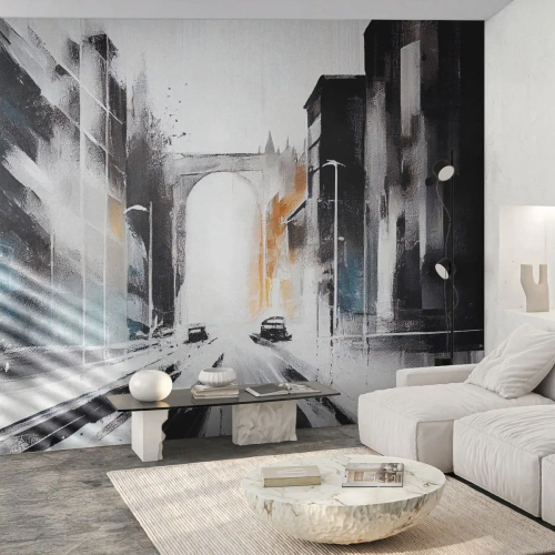 Papier Peint Photo Premium Canvas - Étude de ville : architecture et mouvement - Architecture, Paysage, Rue - 500x350 cm