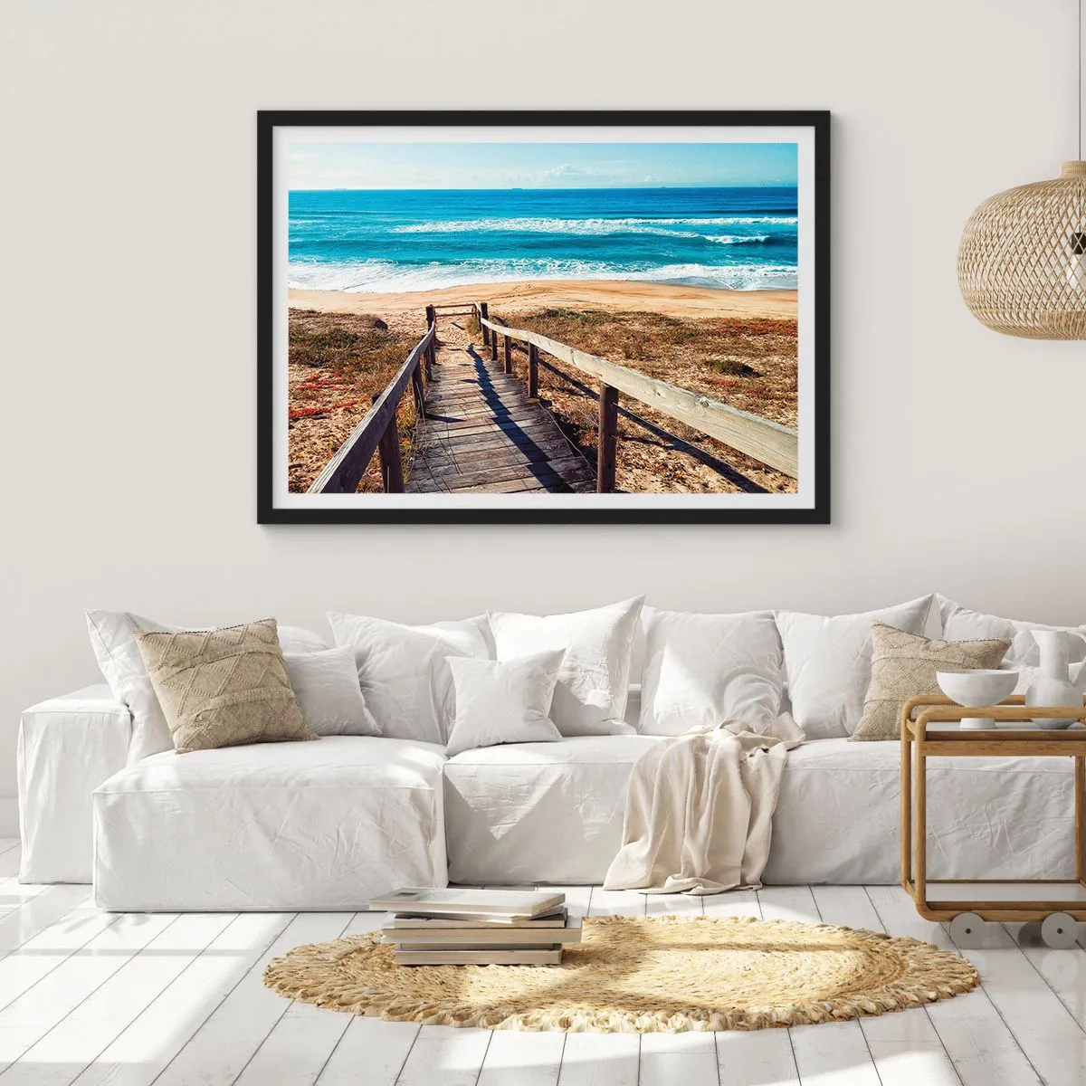 Affiche dans un cadre noir - Poster - Cours! - 50x40 cm