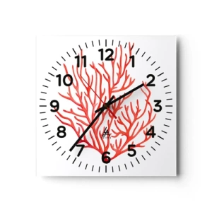 Horloge murale - Pendule murale - Filigrane de corail - 30x30 cm
