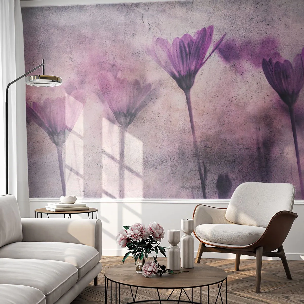 Papier Peint Autocollant Deluxe Sticker - Rêve de fleurs - Fleurs, Morceau, Jardin - 250x175 cm