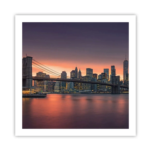 Affiche - Poster - Immergé dans le silence lilas - 60x60 cm