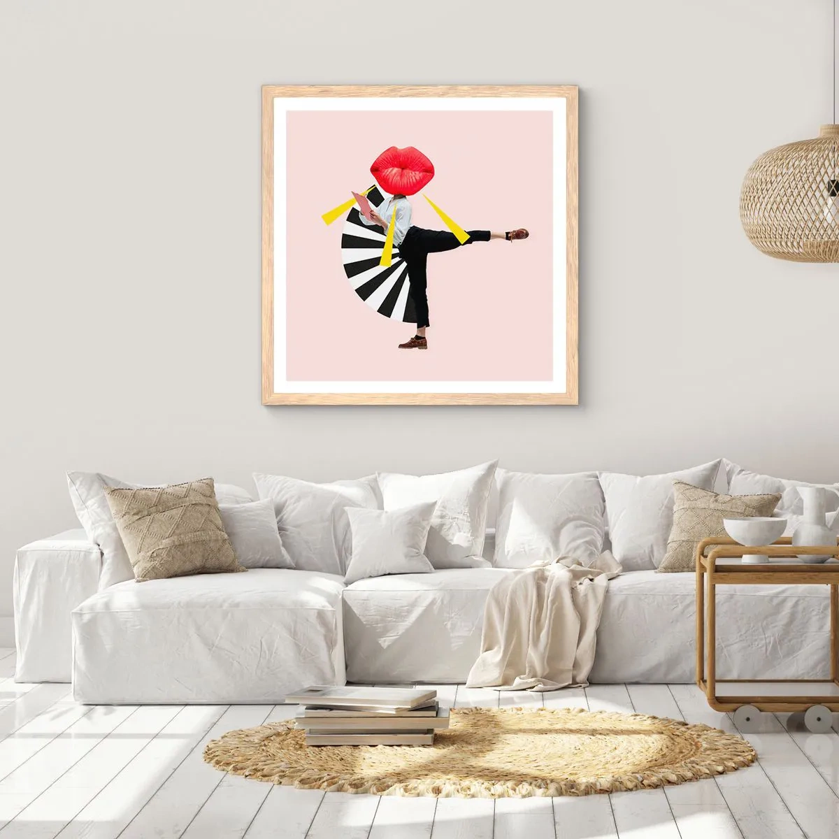 Affiche dans un chêne clair - Poster - Pop-art surréaliste - 30x30 cm