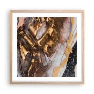 Affiche dans un chêne clair - Poster - Élément de la terre - 50x50 cm