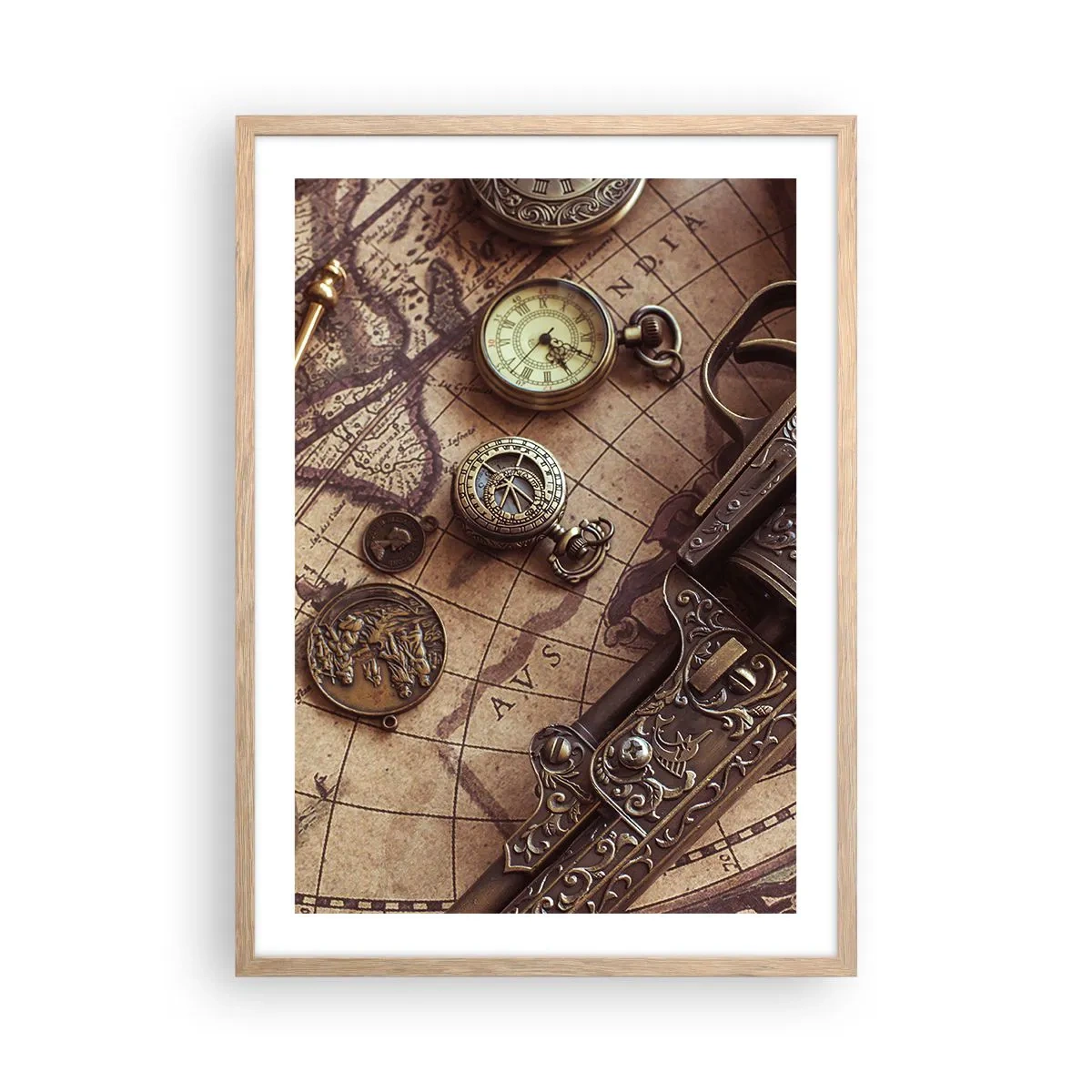 Affiche dans un chêne clair - Poster - L'aventure appelle - 50x70 cm