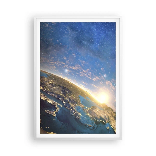 Affiche dans un cadre blanc - Poster - Regardons-nous de loin - 70x100 cm