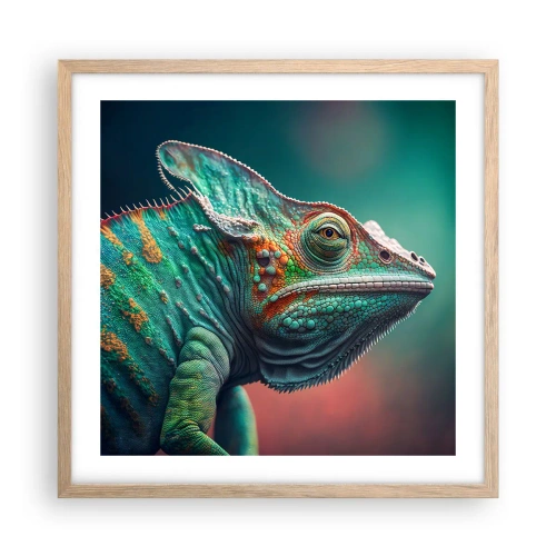 Affiche dans un chêne clair - Poster - Vous me voyez? Pas bien… - 50x50 cm