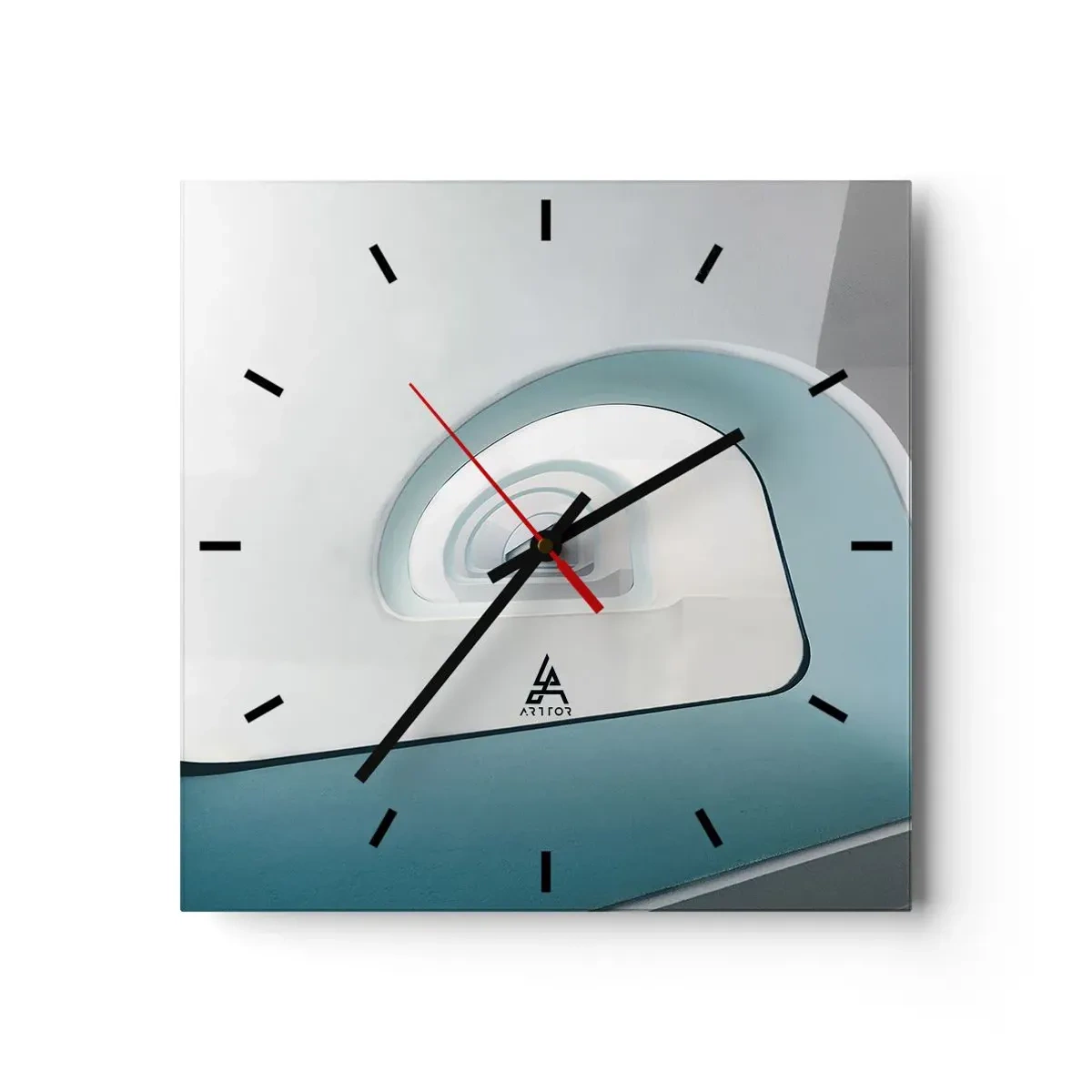 Horloge murale - Pendule murale - Architecture minimaliste aux lignes arrondies - 30x30cm - Au profondeur du bleu - Décoration murale moderne pour le salon et la chambre ARTTOR