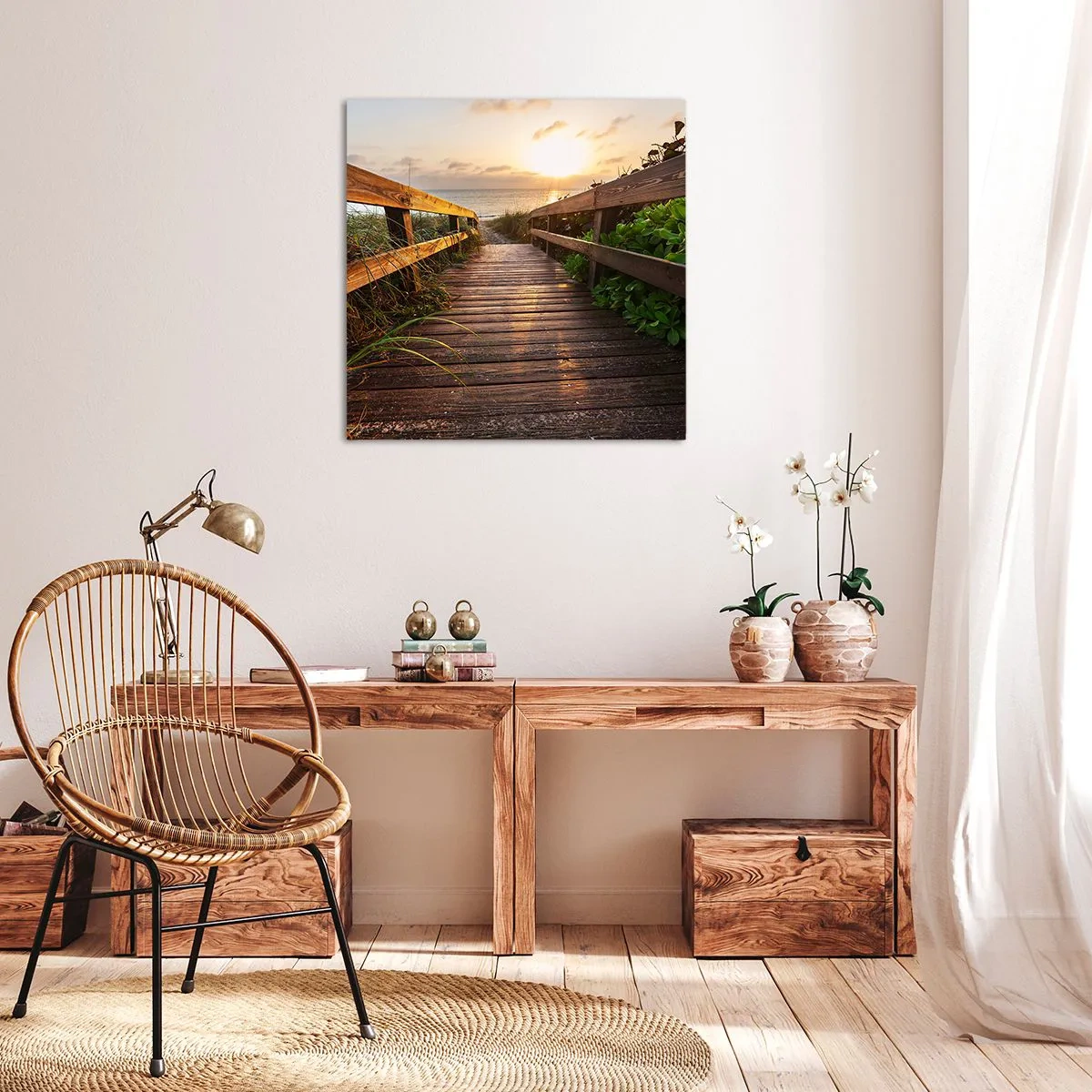 Impression sur toile - Image sur toile - Tout droit vers le rivage - 30x30 cm