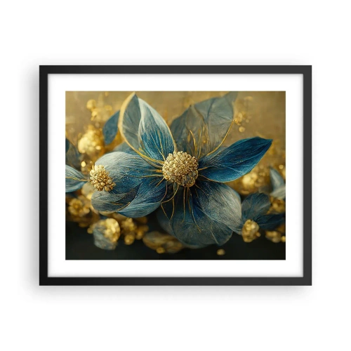 Affiche dans un cadre noir - Poster - Fleurir avec de l'or - 50x40 cm