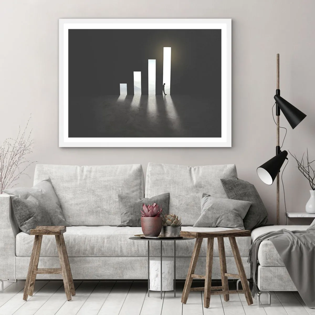 Affiche dans un cadre blanc - Poster - Succès – impression - 70x50 cm