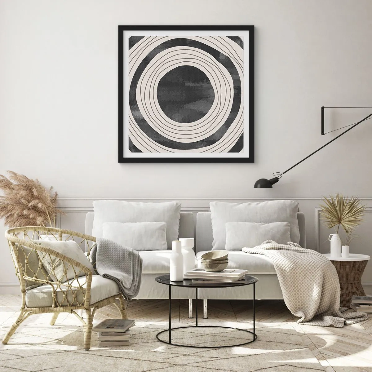 Affiche dans un cadre noir - Poster - Droit au but - 60x60 cm