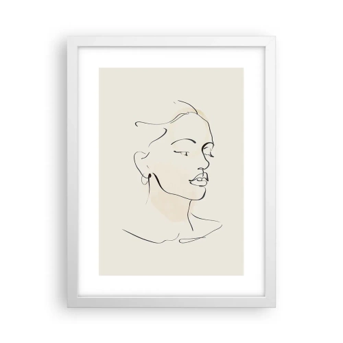 Affiche dans un cadre blanc - Poster - Une ligne certaine - 30x40 cm