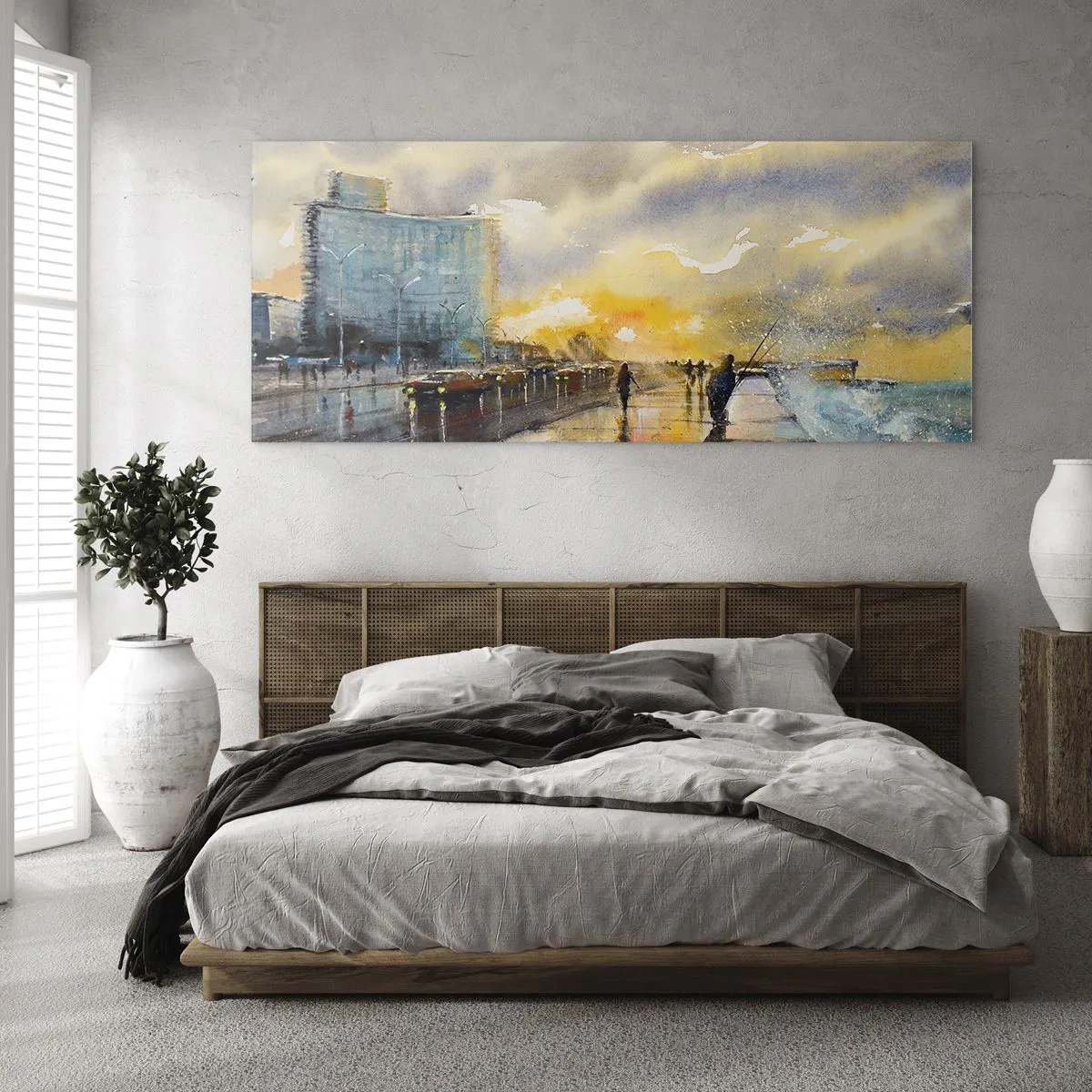 Impression sur verre - Image sur verre - La vie sur le rivage - 100x40 cm