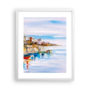 Affiche dans un cadre blanc - Poster - Un havre urbain multicolore - 40x50 cm