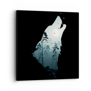 Impression sur toile - Image sur toile - La voix de nuit de la forêt - 40x40 cm