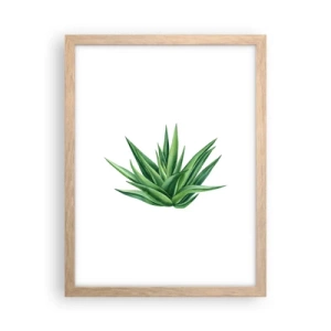 Affiche dans un chêne clair - Poster - Vert – force – vie - 30x40 cm