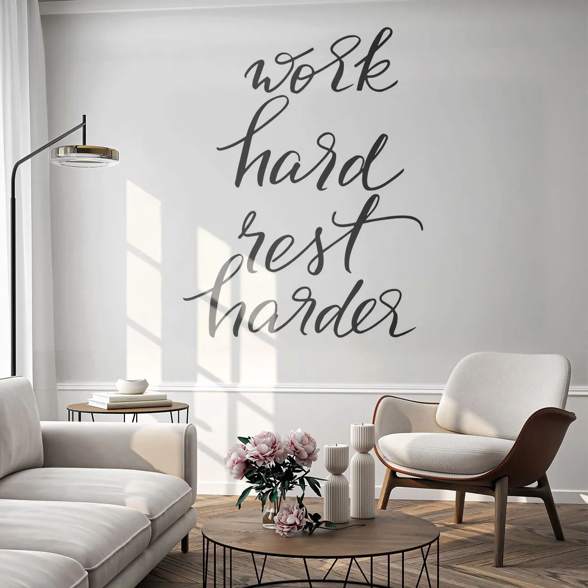 Papier Peint Autocollant Deluxe Sticker - Équilibre de vie - Typographie, Affirmation, Maxime - 250x175 cm
