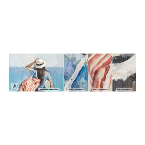 Échantillon de Papier Peint Premium Canvas - Bienvenue à vos vacances - Plage, Femme, Nautique - 100x30 cm