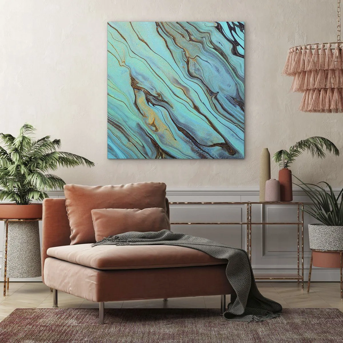 Impression sur toile - Image sur toile - Marée turquoise - 40x40 cm
