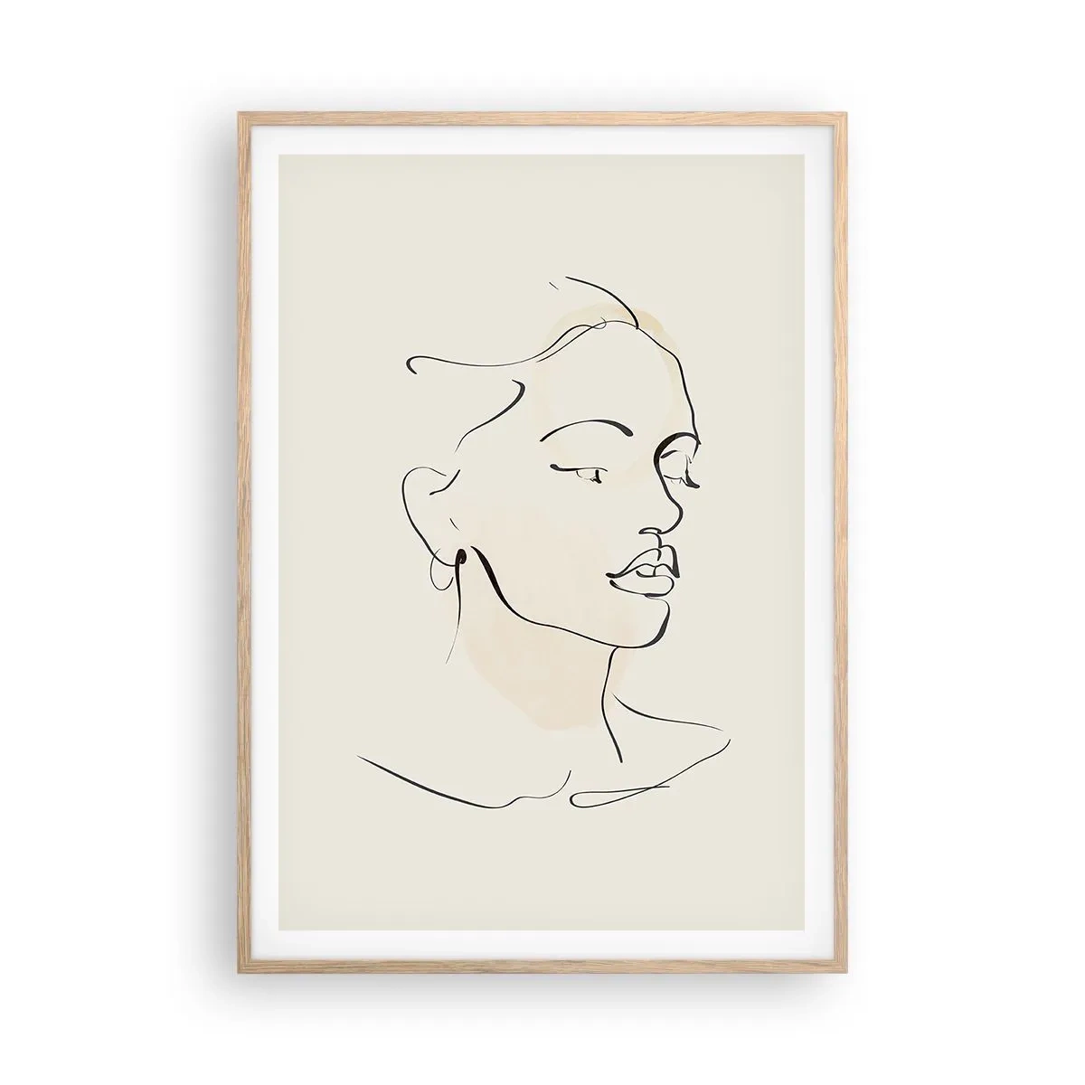 Affiche dans un chêne clair - Poster - Une ligne certaine - 70x100 cm