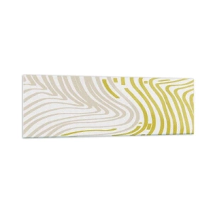 Impression sur verre - Image sur verre - Un motif abstrait avec des lignes ondulées dans des tons de jaune et de beige. - 160x50cm - Une composition au léger virage - Décoration murale moderne pour le salon et la chambre ARTTOR