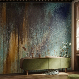 Papier peint sur mesure Premium Sand - Une composition de couleirs non fortuite - Abstraction, Industriel, Peinture