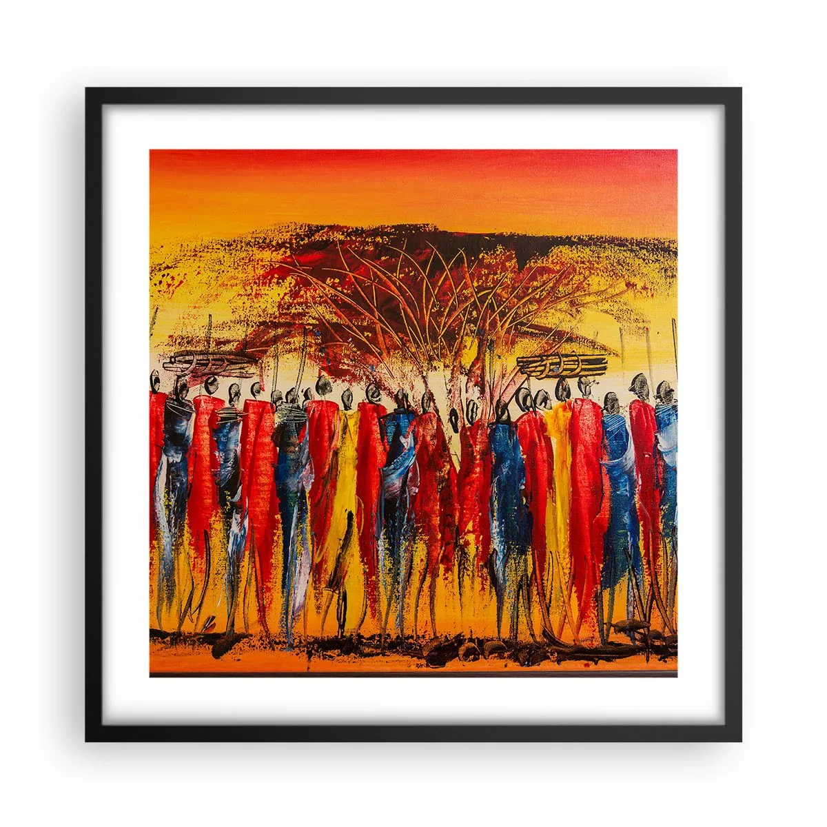 Affiche dans un cadre noir - Poster - Là-bas, là-bas, ils vont là-bas - 50x50 cm