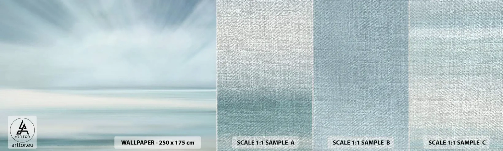 Échantillon de Papier Peint Premium Canvas - Paix à l'horizon - Brillant, Morceau, Ciel - 100x30 cm