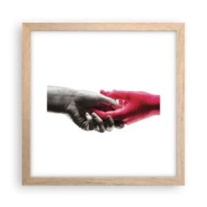 Affiche dans un chêne clair - Poster - Ensemble, bien que différents - 30x30 cm