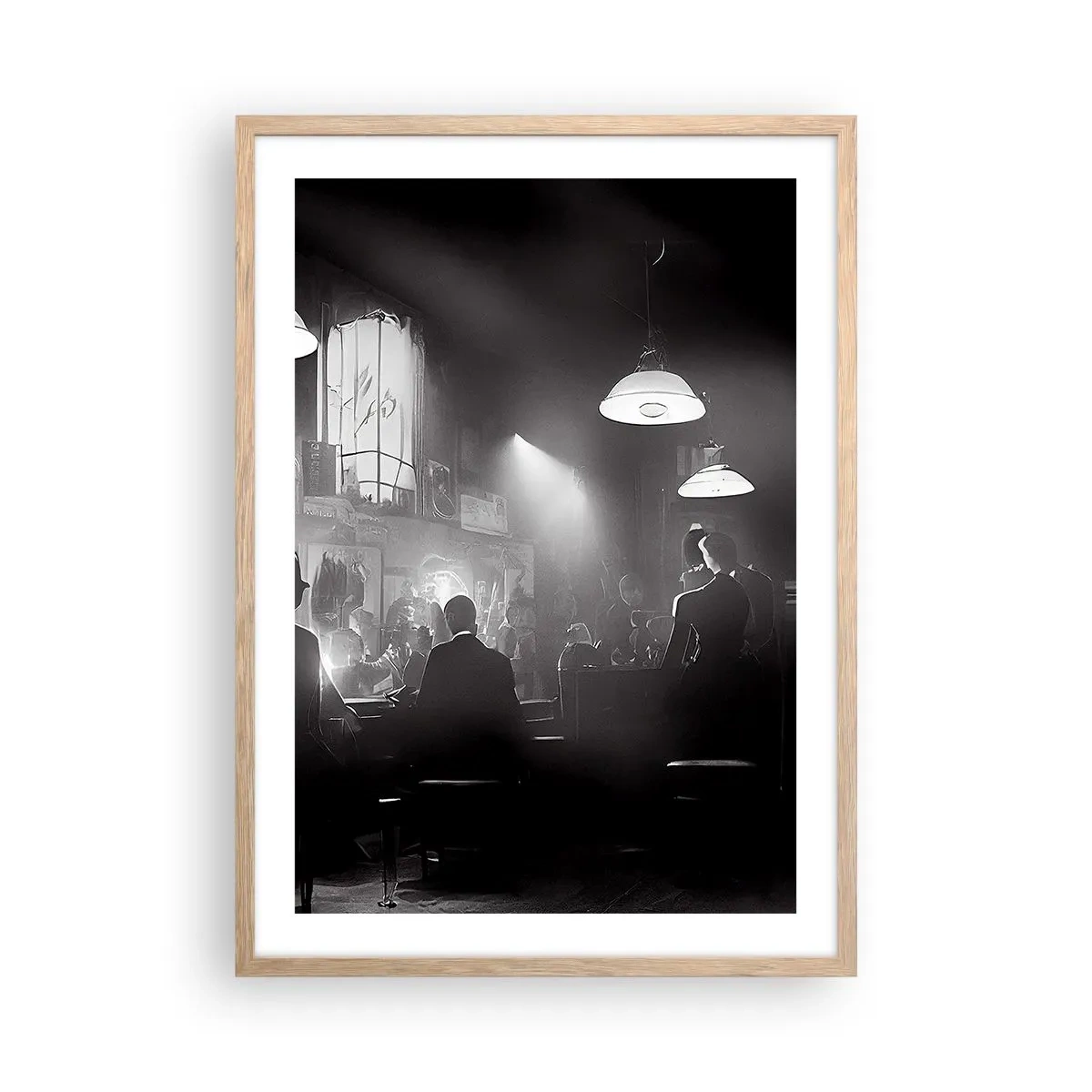 Affiche dans un chêne clair - Poster - Dans une ambiance jazz - 50x70 cm