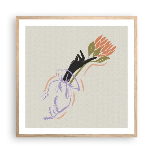 Affiche dans un chêne clair - Poster - Touche fraternelle - 60x60 cm