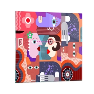 Impression sur verre - Image sur verre - Les yeux dans les yeux - 60x60 cm