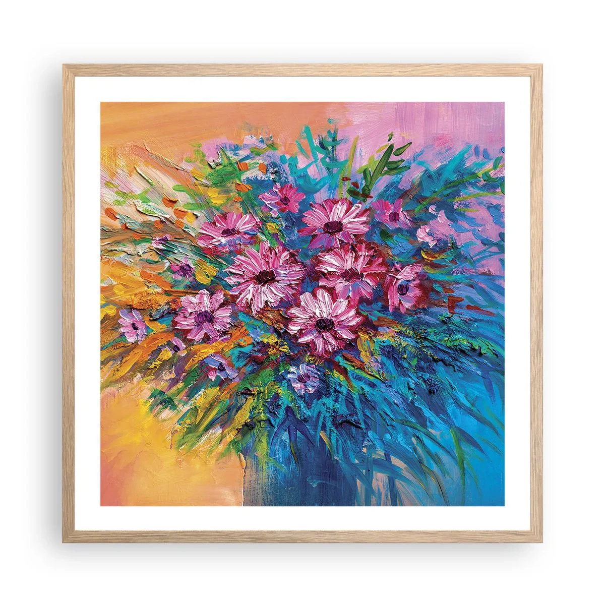 Affiche dans un chêne clair - Poster - Énergie de la vie - 60x60 cm