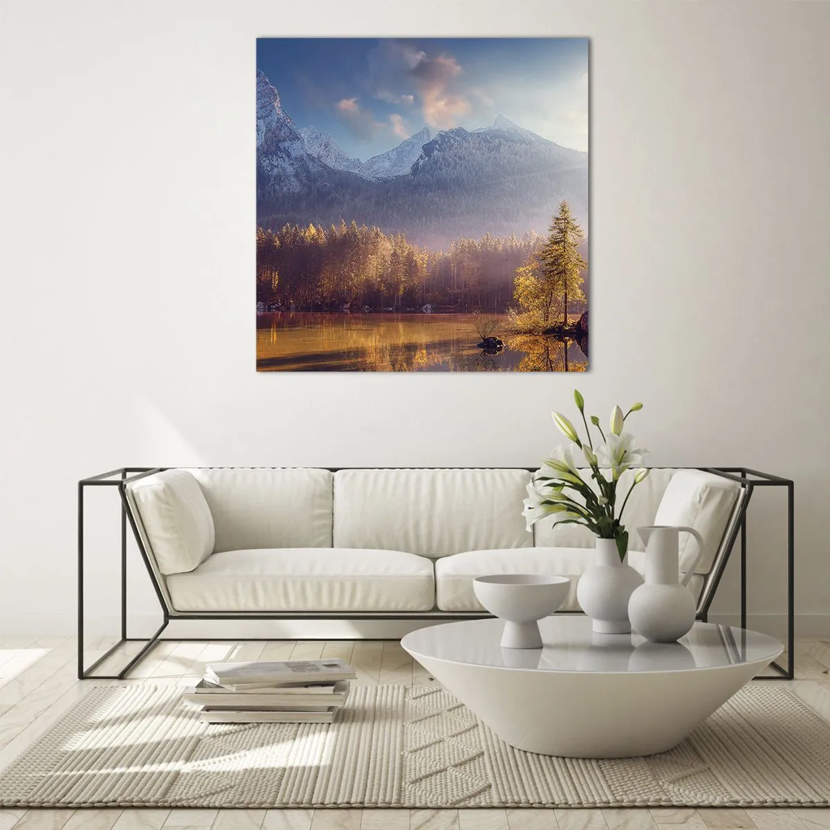 Impression sur verre - Image sur verre - Dans les montagnes et les vallées - 50x50 cm