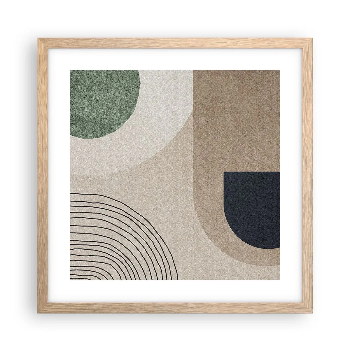 Affiche dans un chêne clair - Poster - La douceur de l'ovale - 40x40 cm