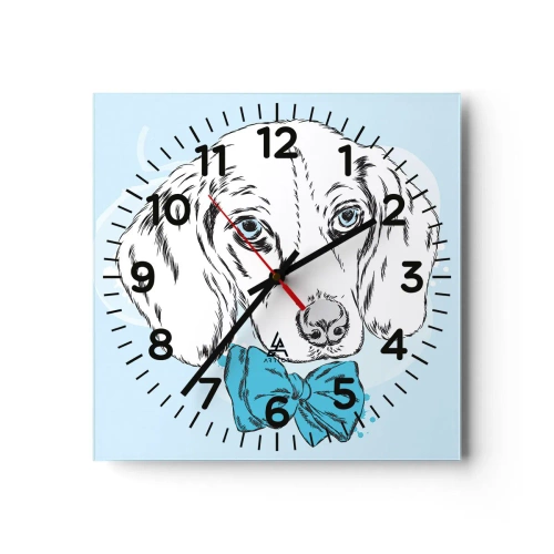 Horloge murale - Pendule murale - L'élégance du chien - 30x30 cm
