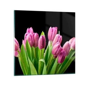 Impression sur verre - Image sur verre - Joie printanière des lilas - 70x70 cm